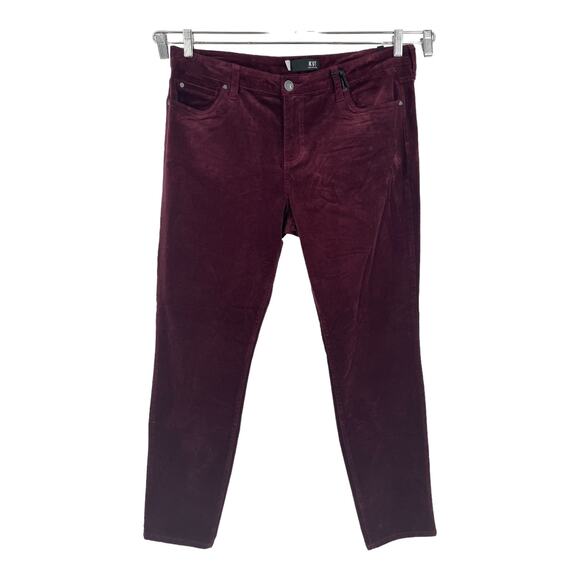 Kut From The Kloth jeans corduroy Diana skinny burgundy size 18 - Picture 1 of 6